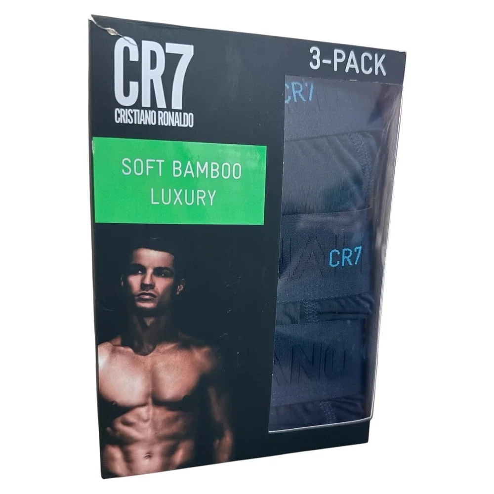 CR7 Cristiano Ronaldo Mens 2XL Blue 3 Pack Soft Bamboo Luxury Boxer Briefs
